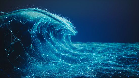 Abstract Digital Wave Technology Background stock photo